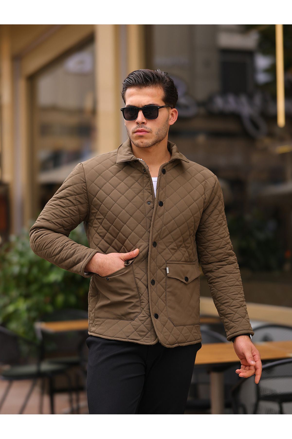 Çıtçıtlı Kürklü Kapitone Mont