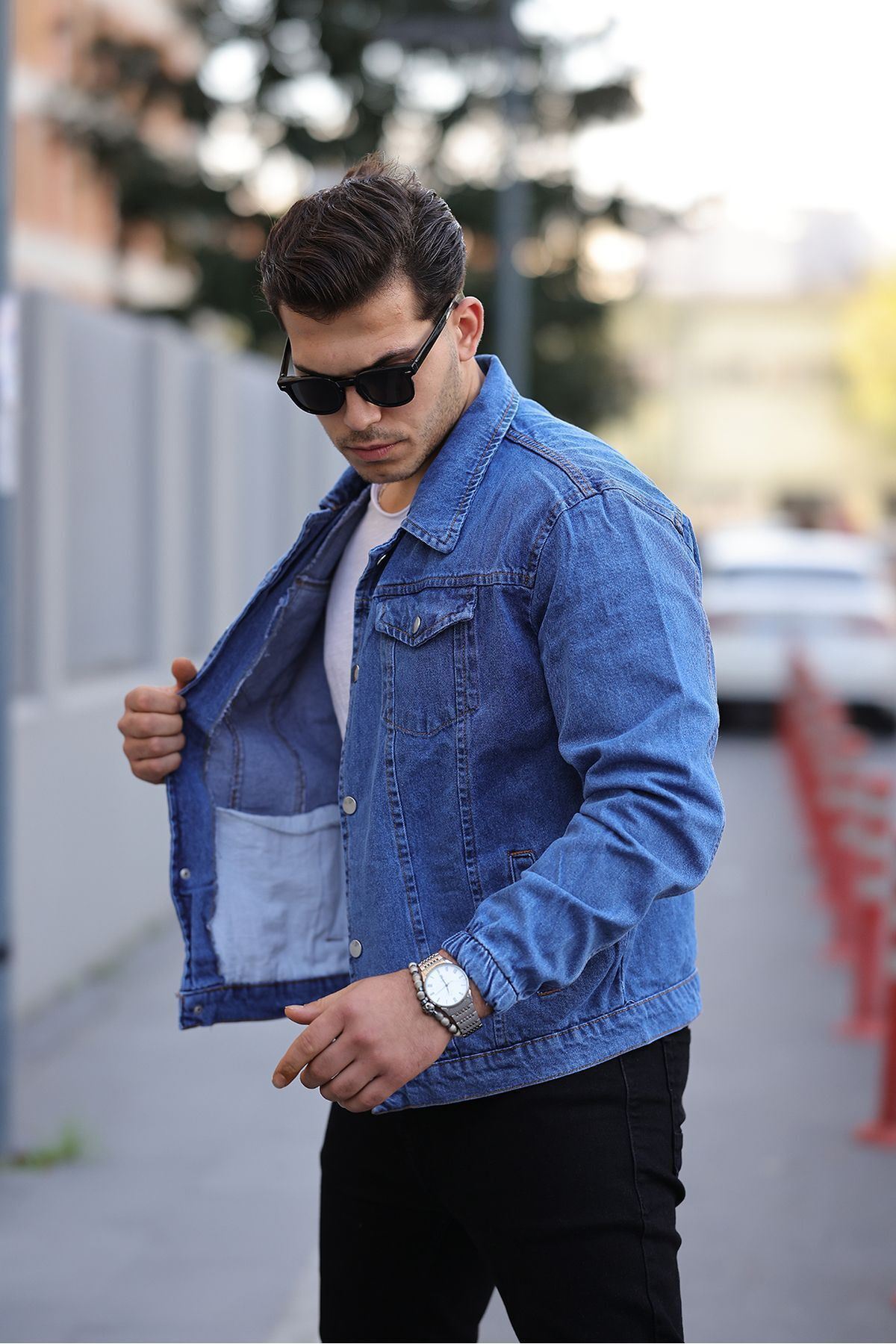 Çıtçıtlı Oversize Kot Ceket