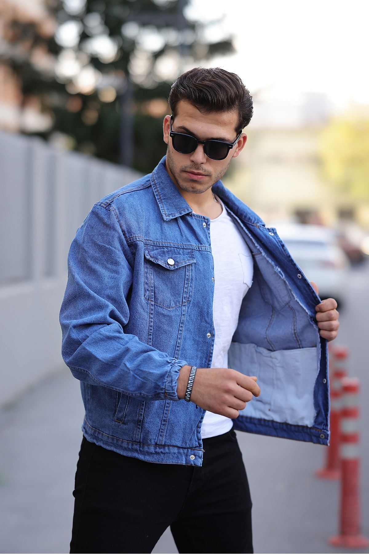 Çıtçıtlı Oversize Kot Ceket