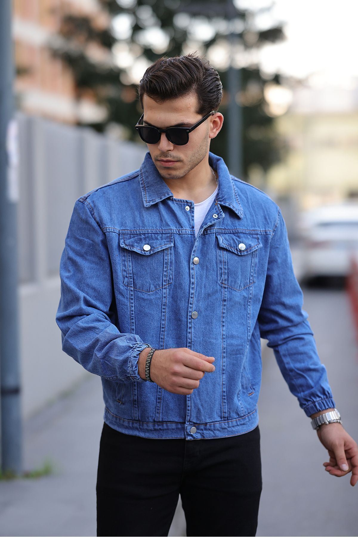 Çıtçıtlı Oversize Kot Ceket