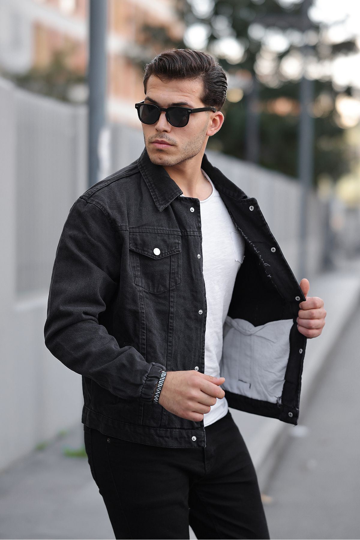 Çıtçıtlı Oversize Kot Ceket