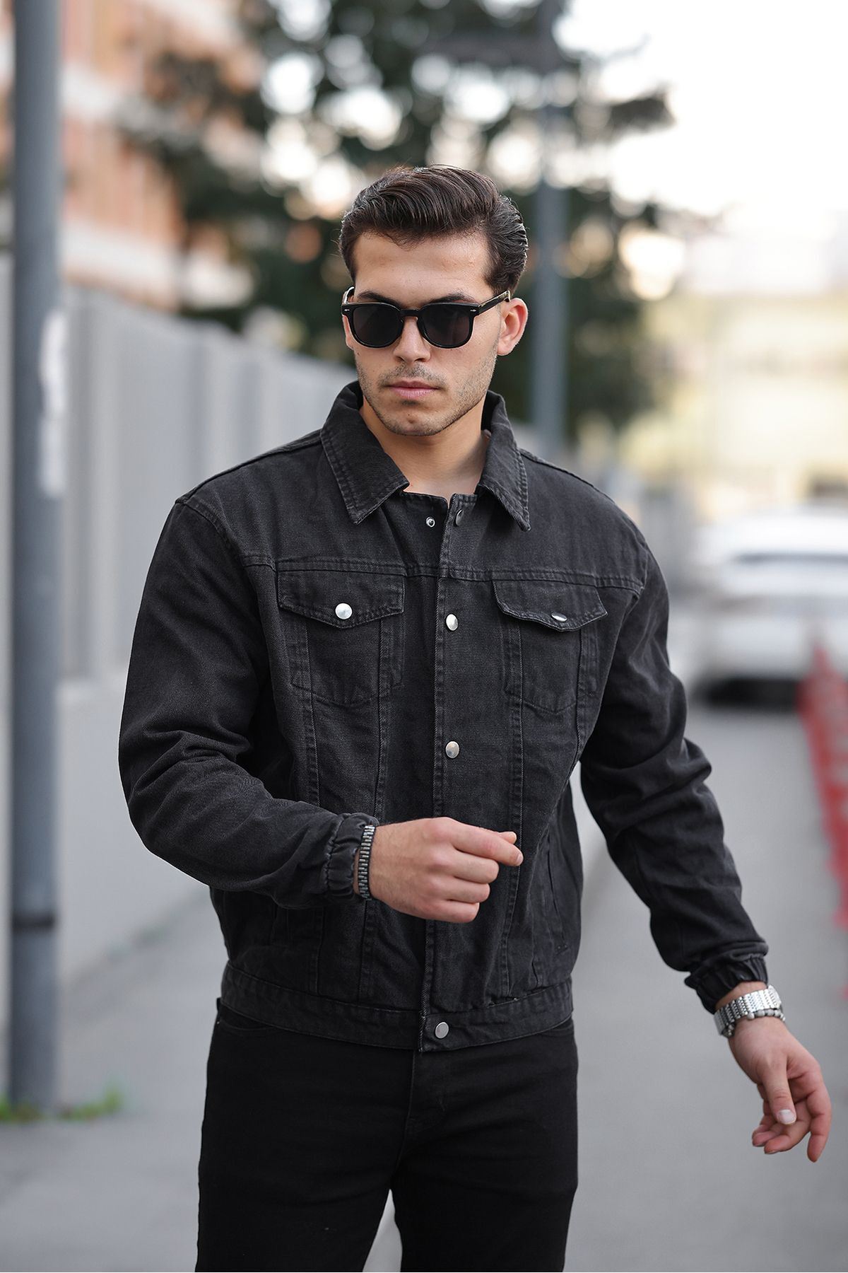 Çıtçıtlı Oversize Kot Ceket