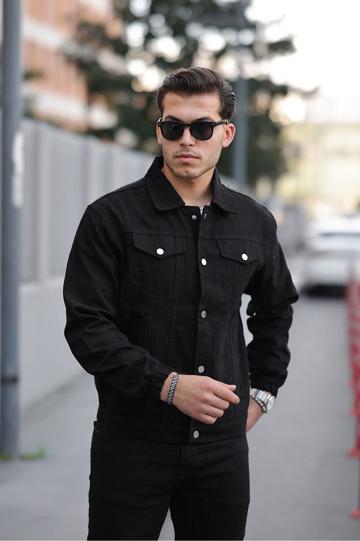 Çıtçıtlı Oversize Kot Ceket