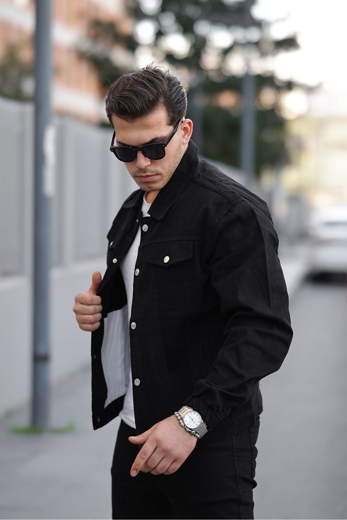 Çıtçıtlı Oversize Kot Ceket