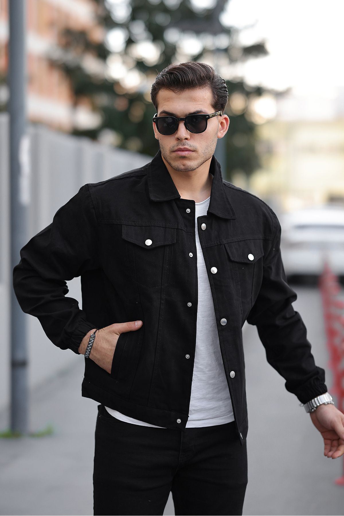 Çıtçıtlı Oversize Kot Ceket