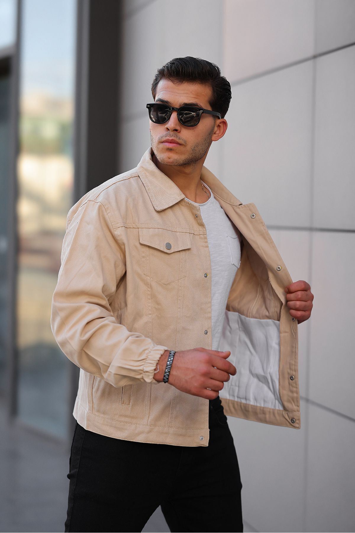 Çıtçıtlı Oversize Kot Ceket