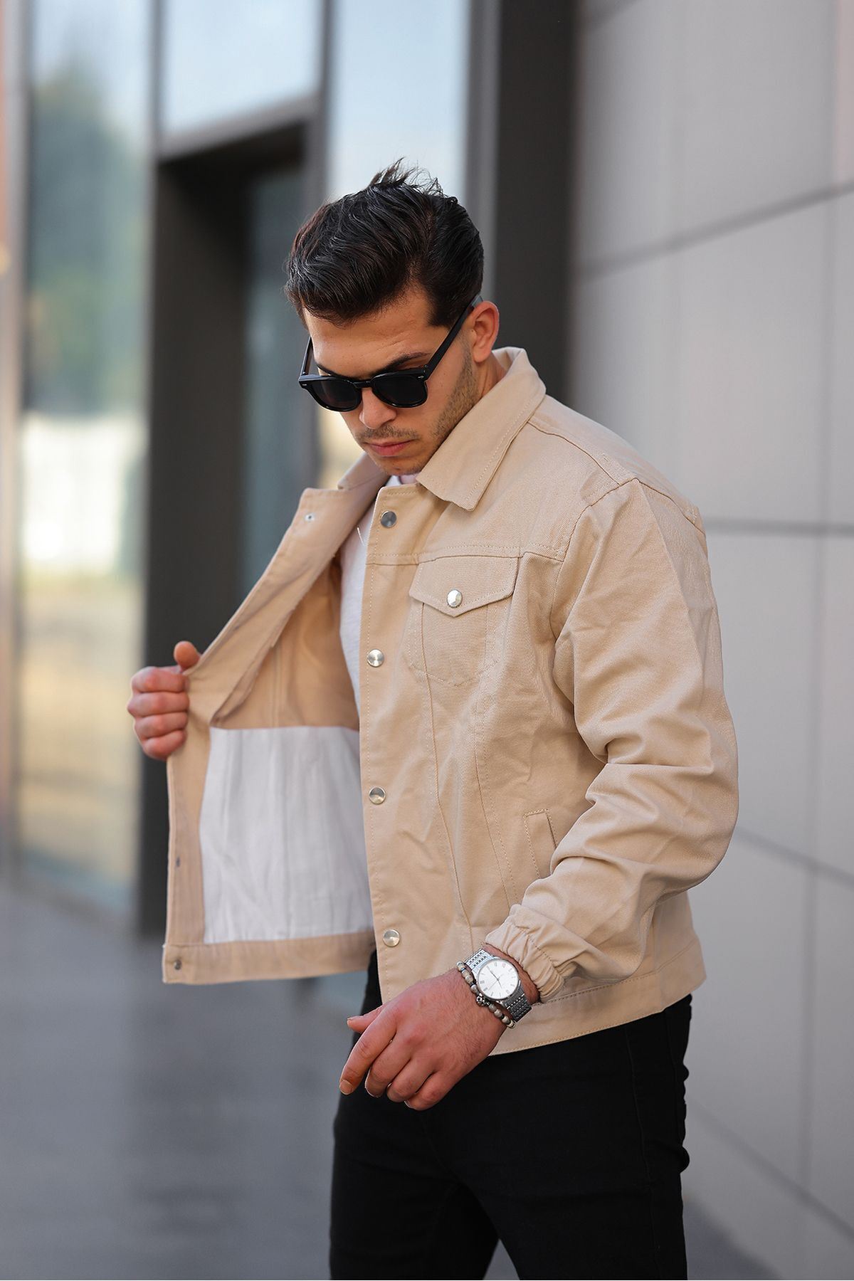 Çıtçıtlı Oversize Kot Ceket