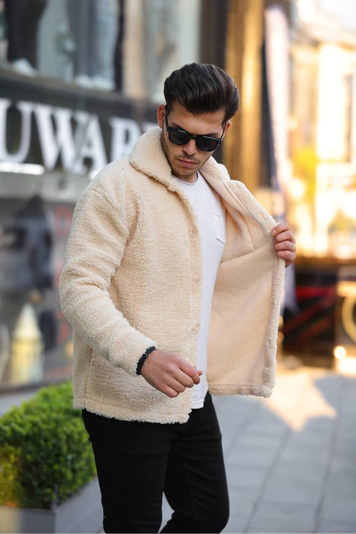 Düğmeli Pelüş Ceket