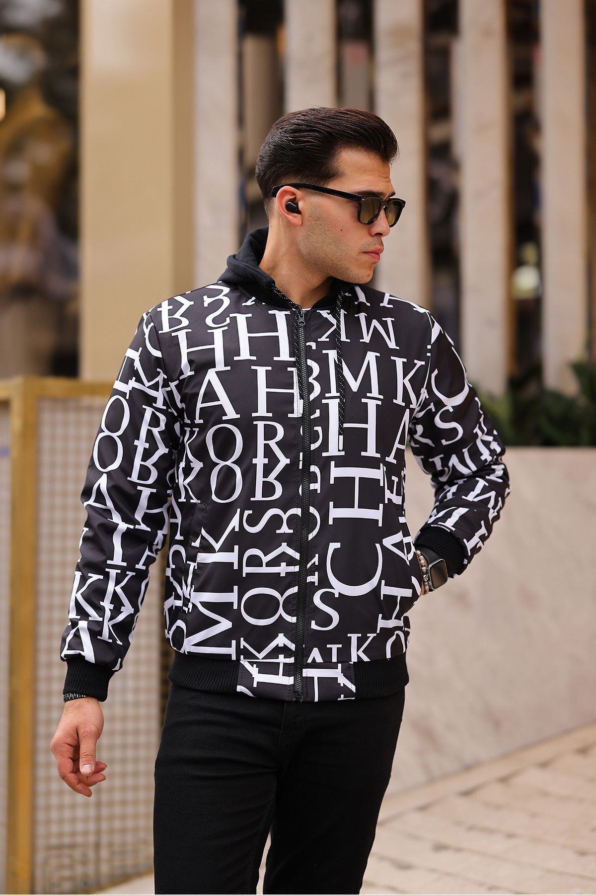 Erkek Içi Kürklü Suya Dayanıklı Çıkarıbilir Kapüşonlu Cepli Yağmurluk