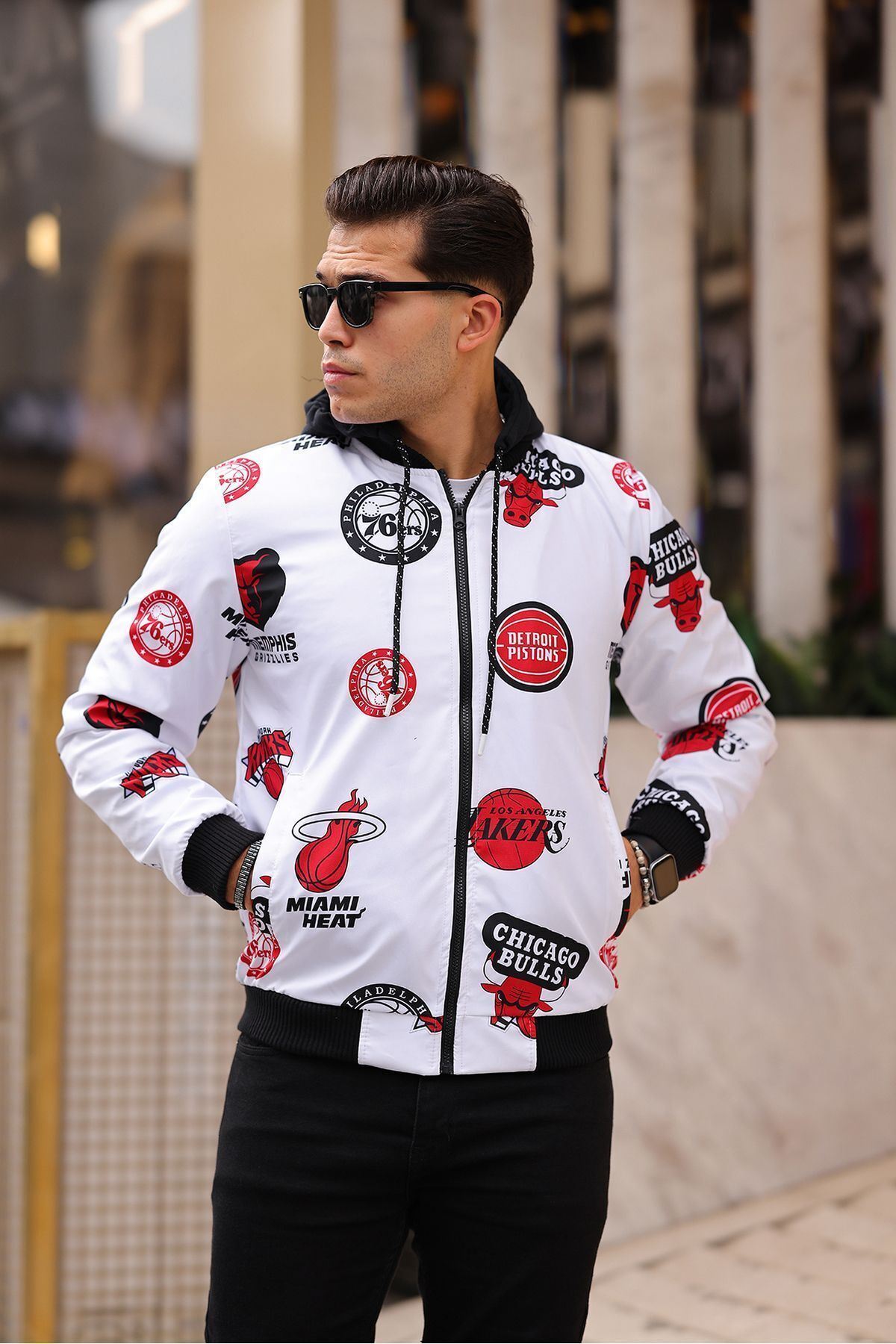 Erkek Içi Kürklü Suya Dayanıklı Çıkarıbilir Kapüşonlu Cepli Yağmurluk