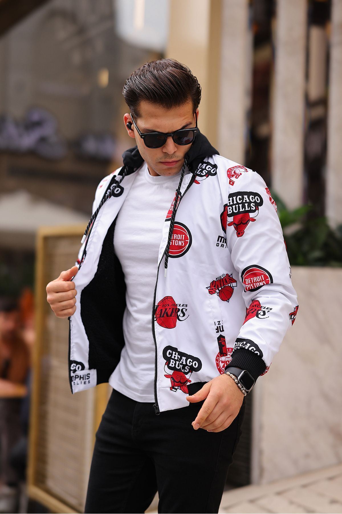 Erkek Içi Kürklü Suya Dayanıklı Çıkarıbilir Kapüşonlu Cepli Yağmurluk