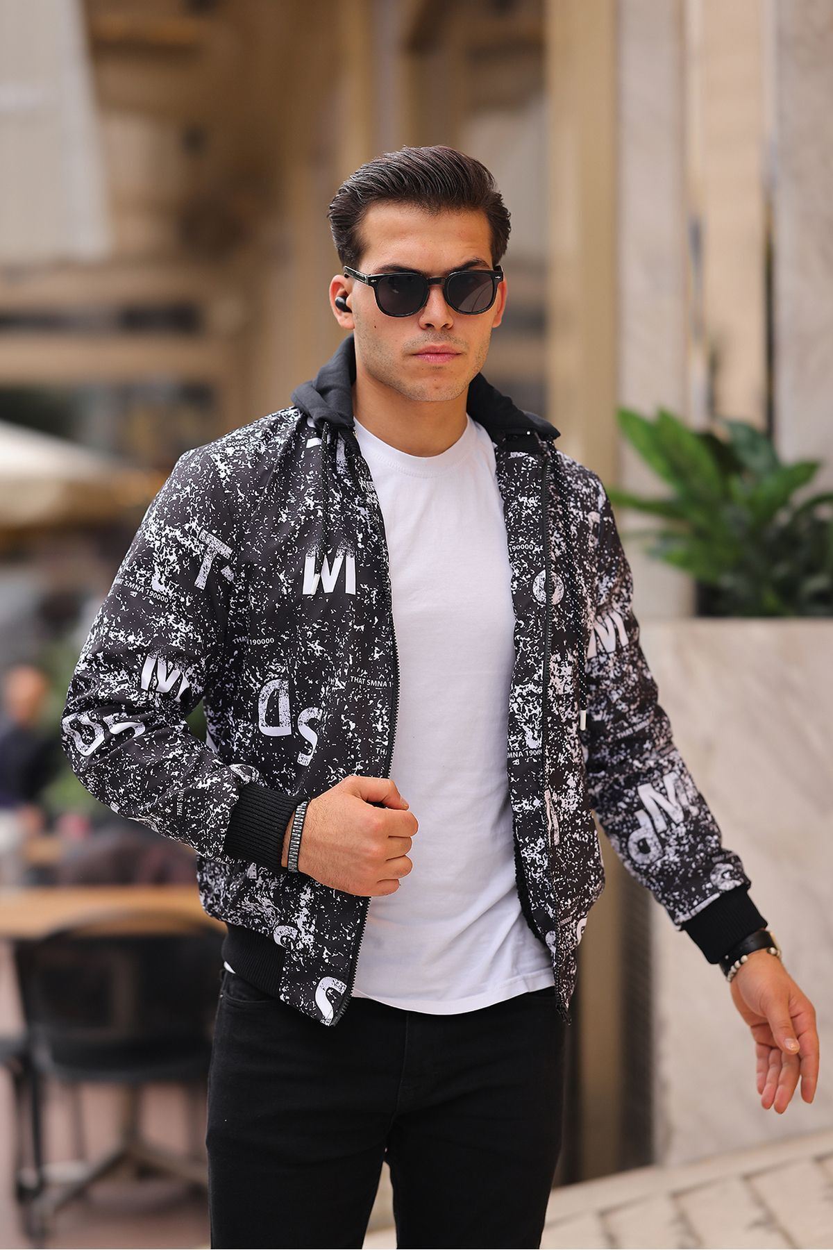 Erkek Içi Kürklü Suya Dayanıklı Çıkarıbilir Kapüşonlu Cepli Yağmurluk