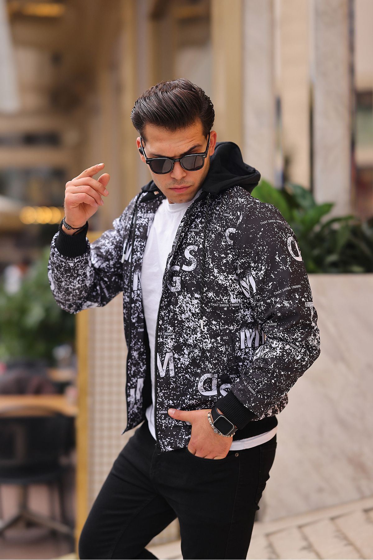 Erkek Içi Kürklü Suya Dayanıklı Çıkarıbilir Kapüşonlu Cepli Yağmurluk