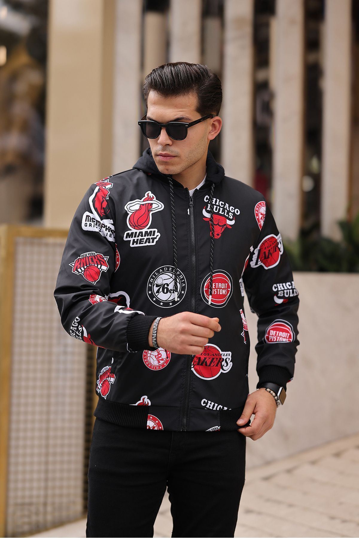 Erkek Içi Kürklü Suya Dayanıklı Çıkarıbilir Kapüşonlu Cepli Yağmurluk