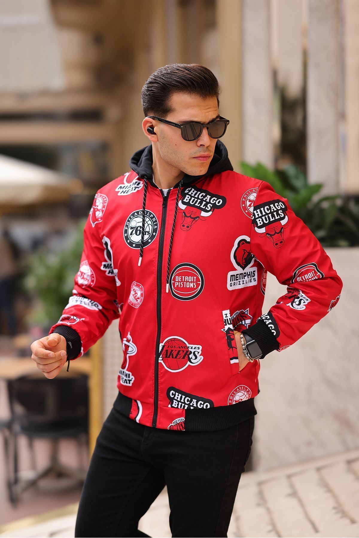 Erkek Içi Kürklü Suya Dayanıklı Çıkarıbilir Kapüşonlu Cepli Yağmurluk