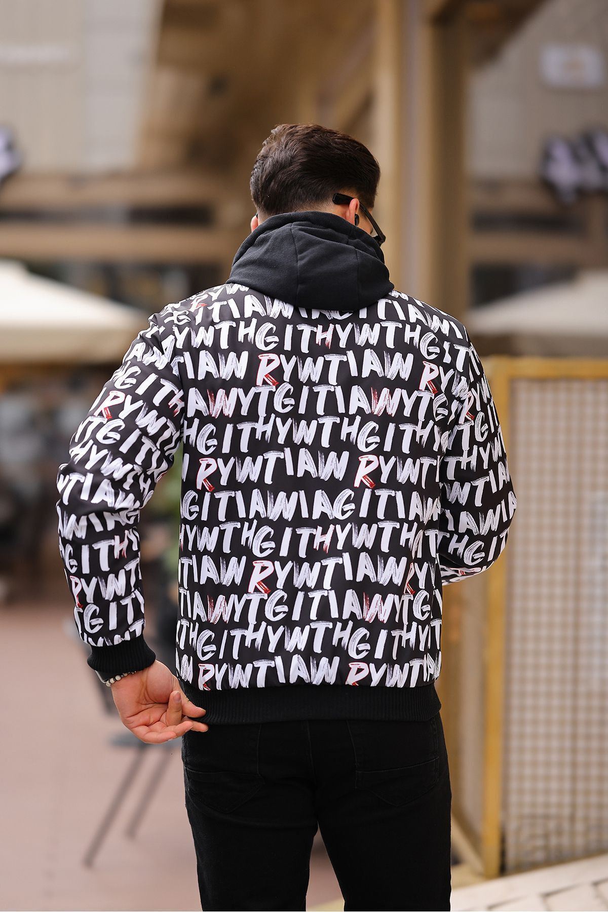 Erkek Içi Kürklü Suya Dayanıklı Çıkarıbilir Kapüşonlu Cepli Yağmurluk