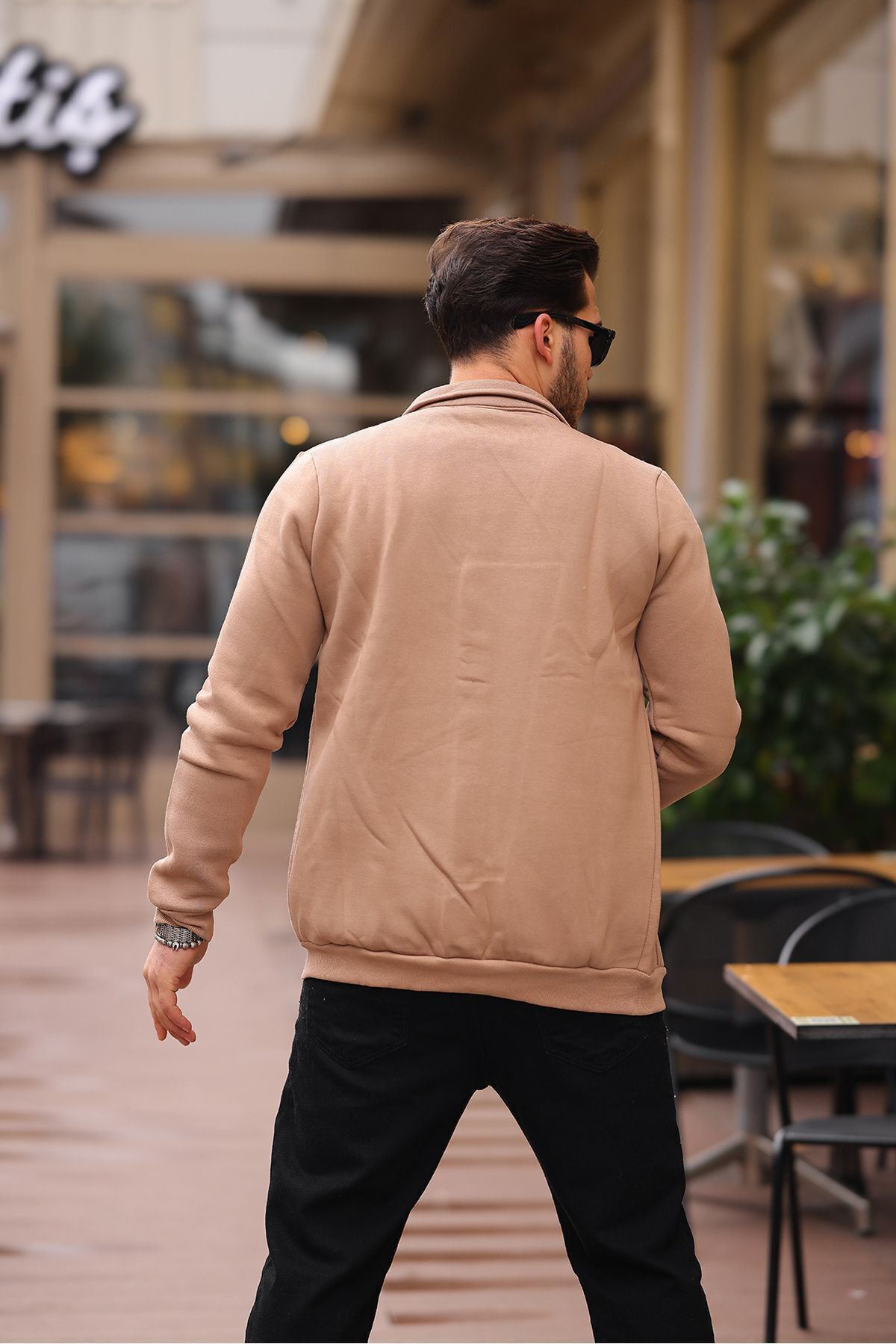 Çıtçıtlı Cepli İçi Şardonlu Sweatshirt Hırka