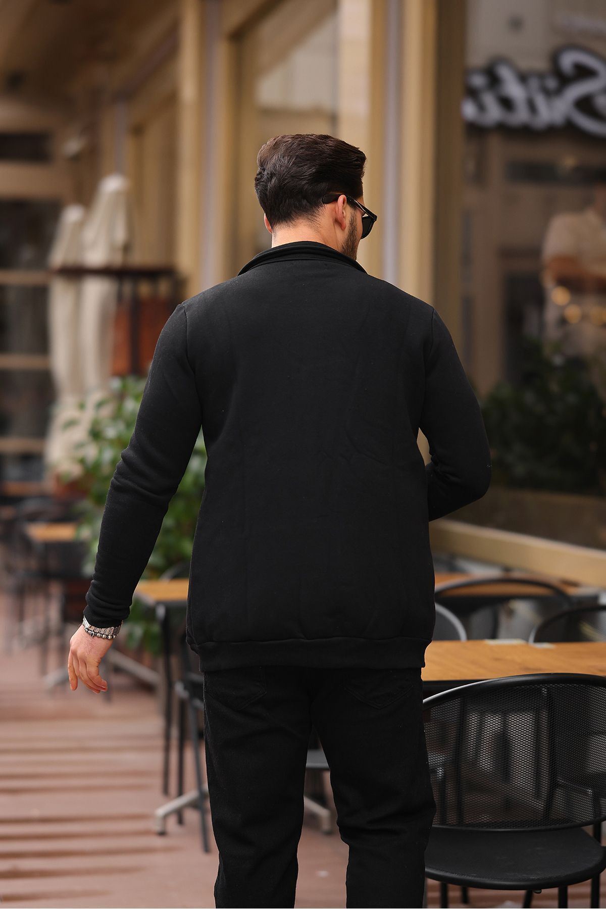 Çıtçıtlı Cepli İçi Şardonlu Sweatshirt Hırka