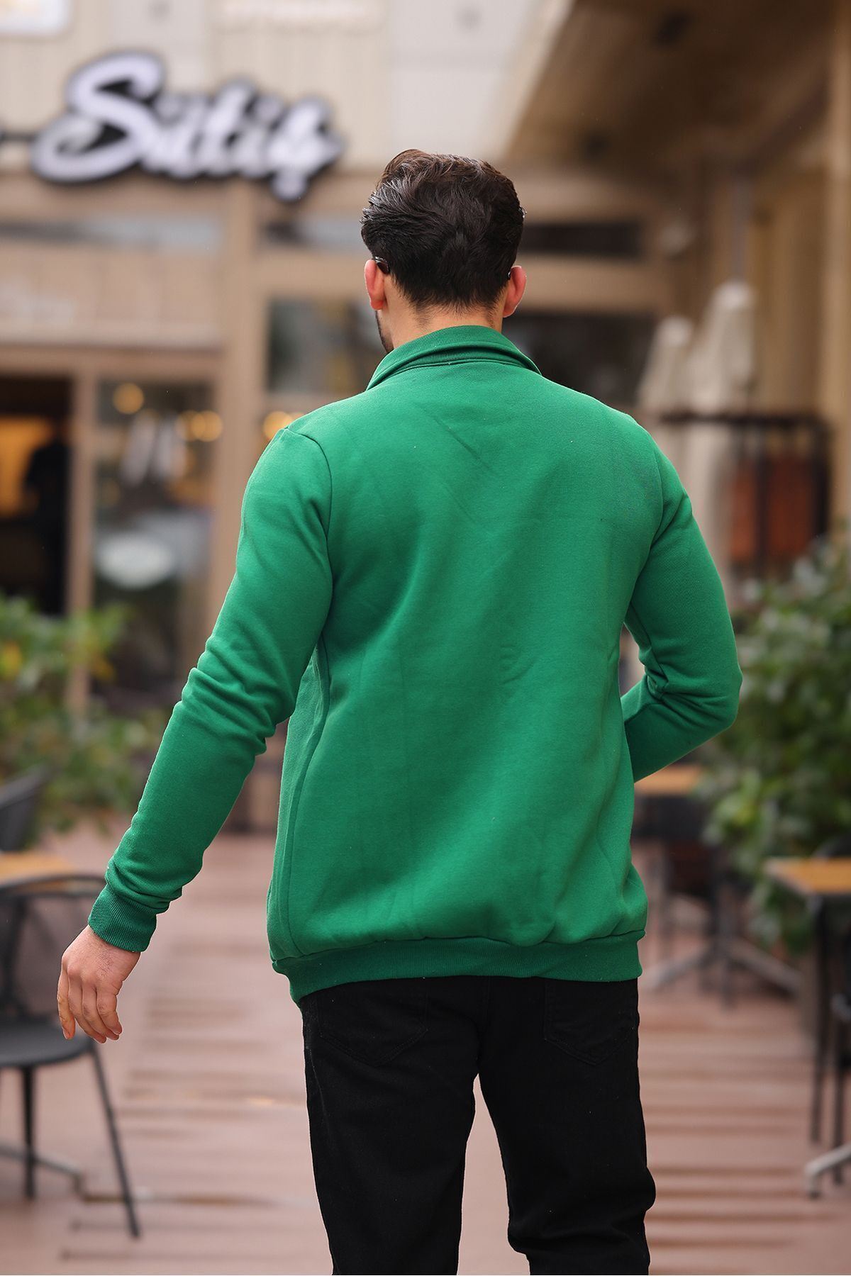 Çıtçıtlı Cepli İçi Şardonlu Sweatshirt Hırka