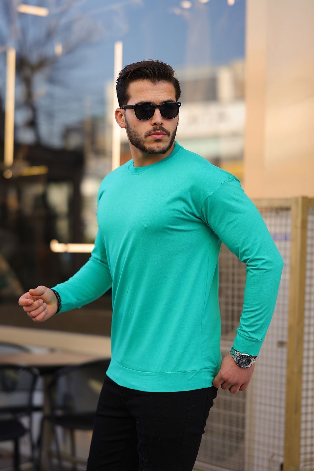 Sıfır Yaka Oversize Sweatshirt