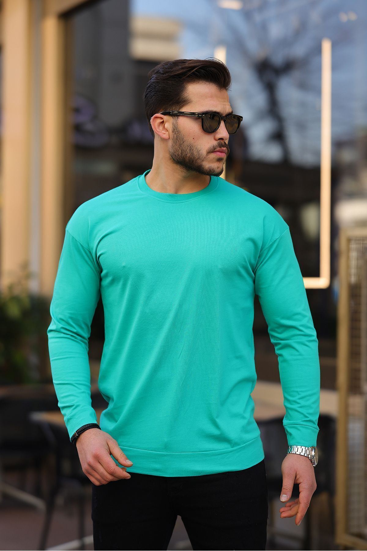 Sıfır Yaka Oversize Sweatshirt