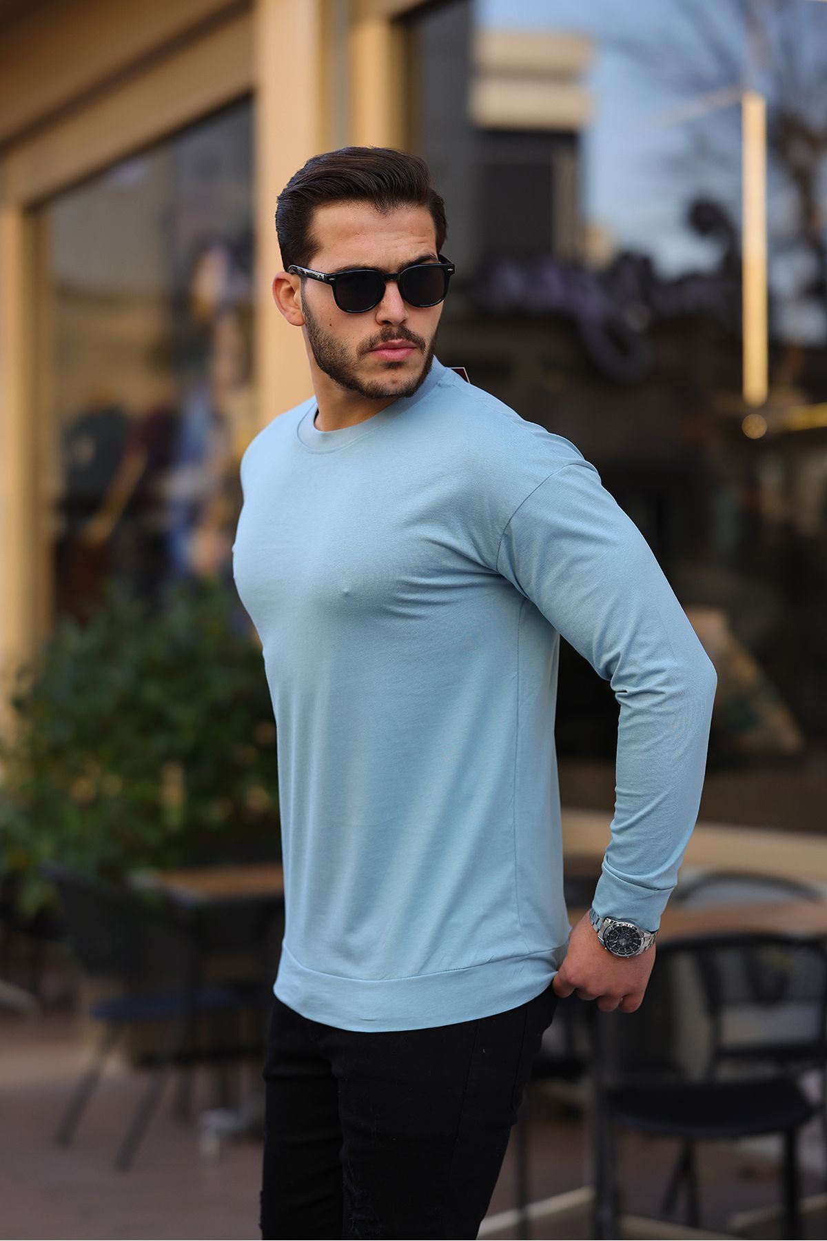 Sıfır Yaka Oversize Sweatshirt