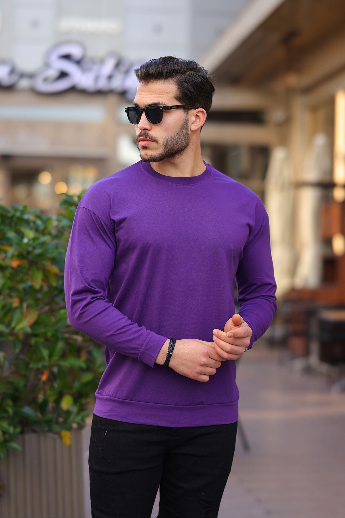 Sıfır Yaka Oversize Sweatshirt
