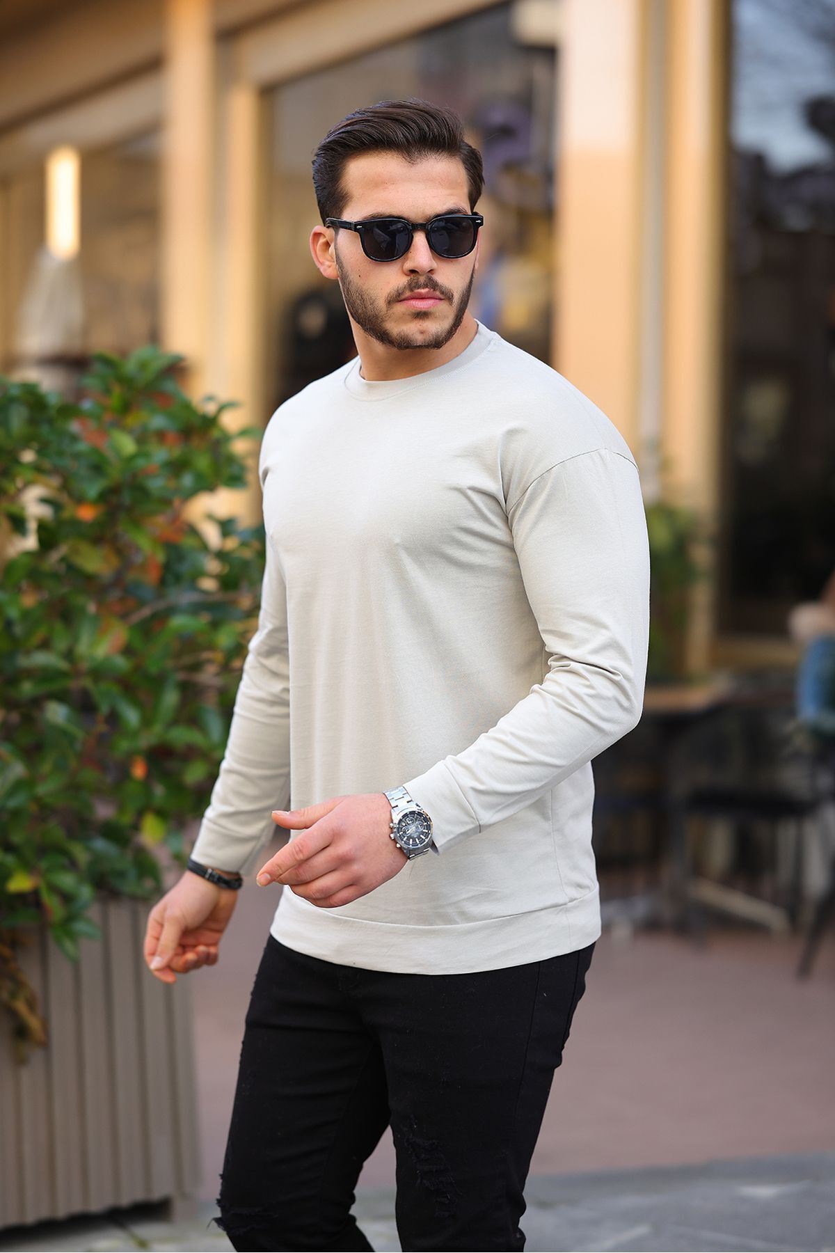 Sıfır Yaka Oversize Sweatshirt