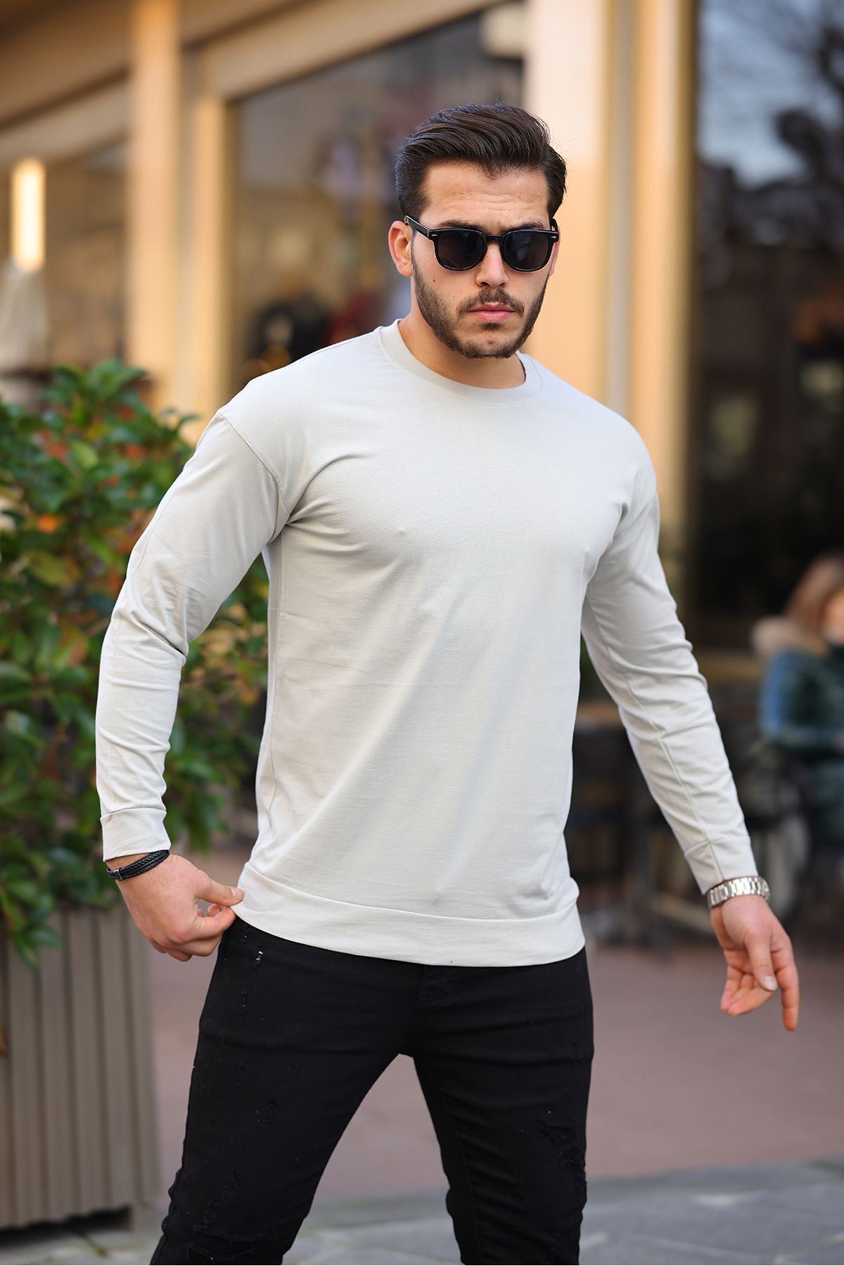 Sıfır Yaka Oversize Sweatshirt