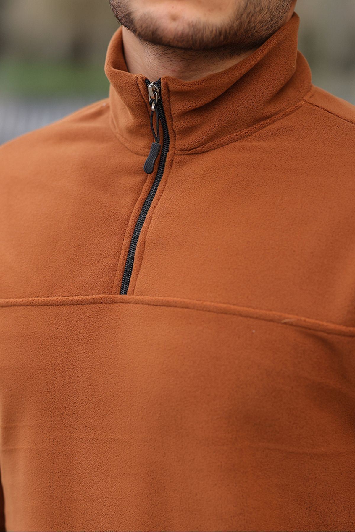 Yarım Fermuarlı Polar Sweatshirt