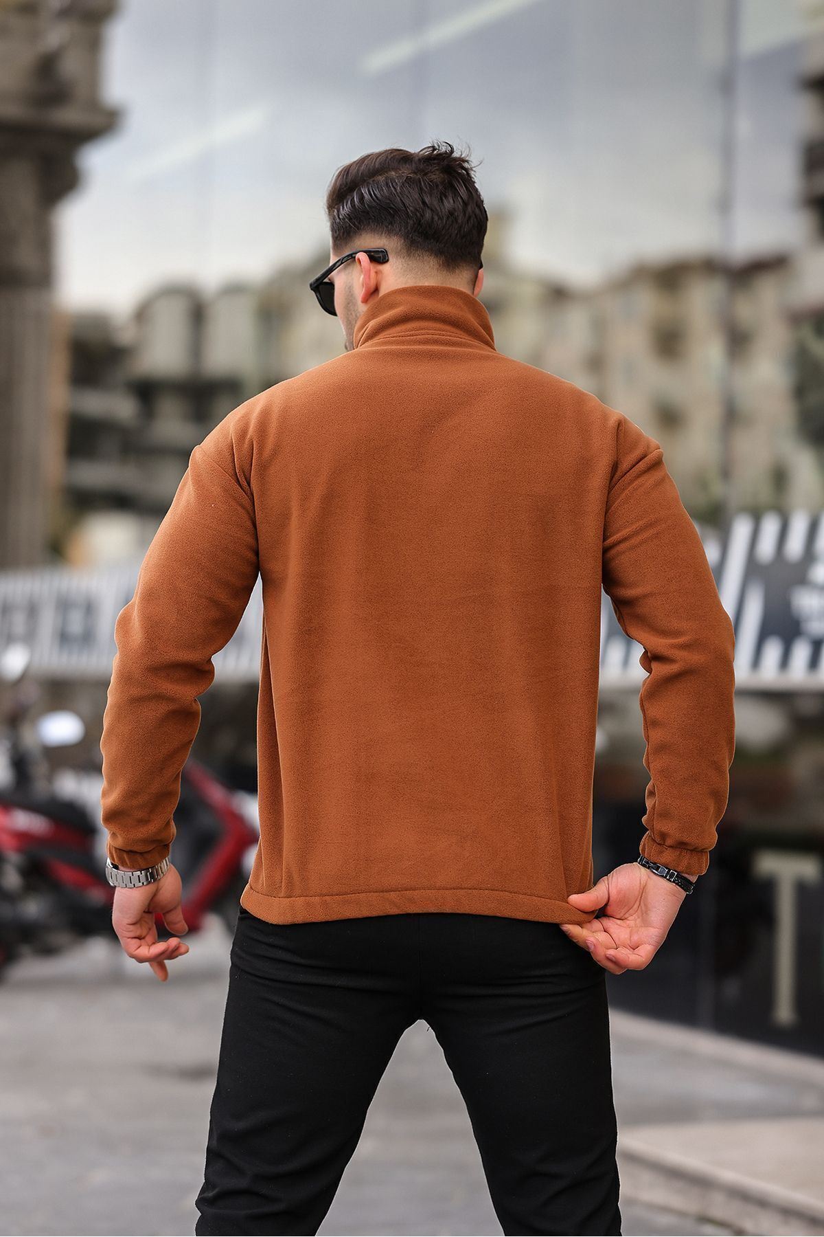 Yarım Fermuarlı Polar Sweatshirt