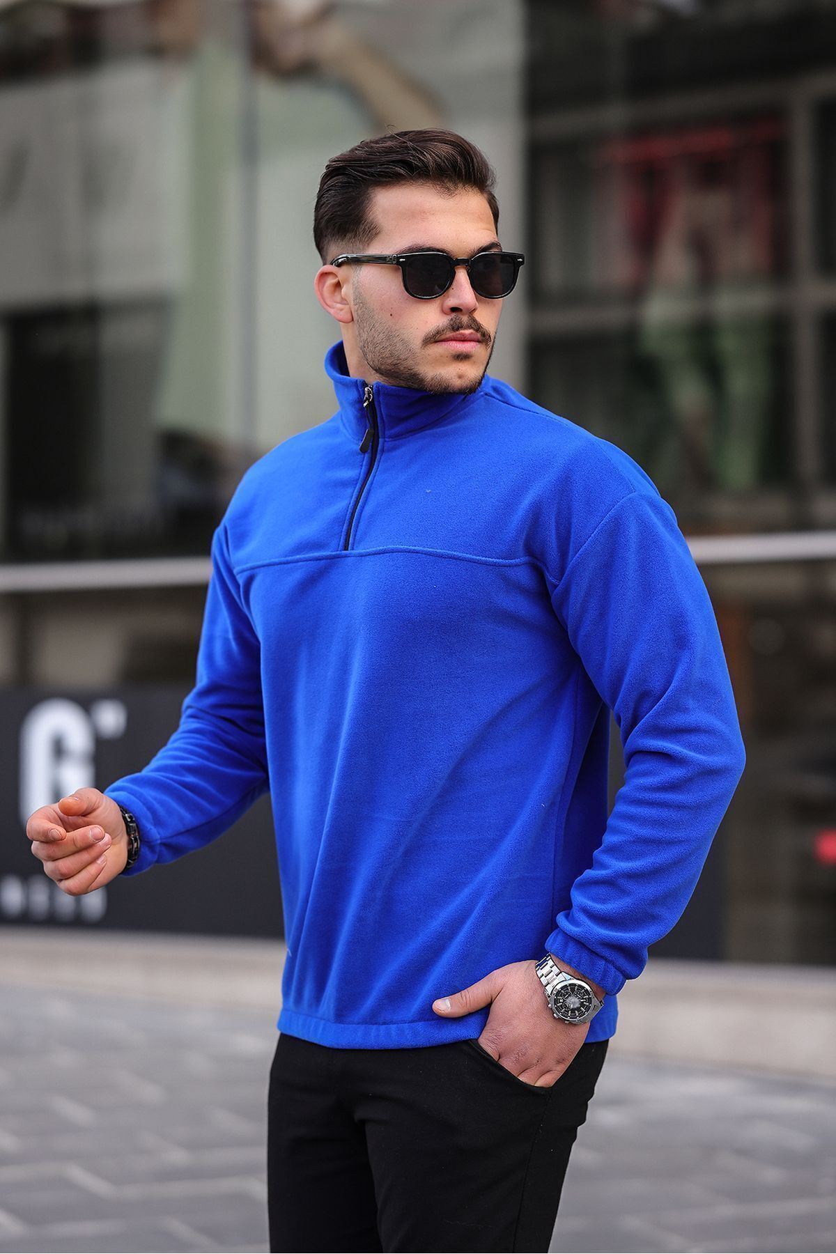 Yarım Fermuarlı Polar Sweatshirt