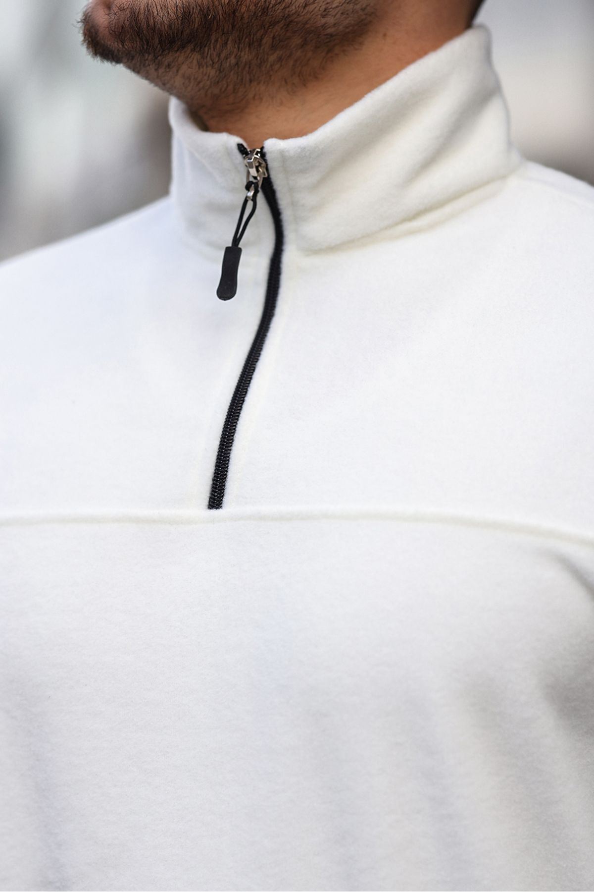 Yarım Fermuarlı Polar Sweatshirt