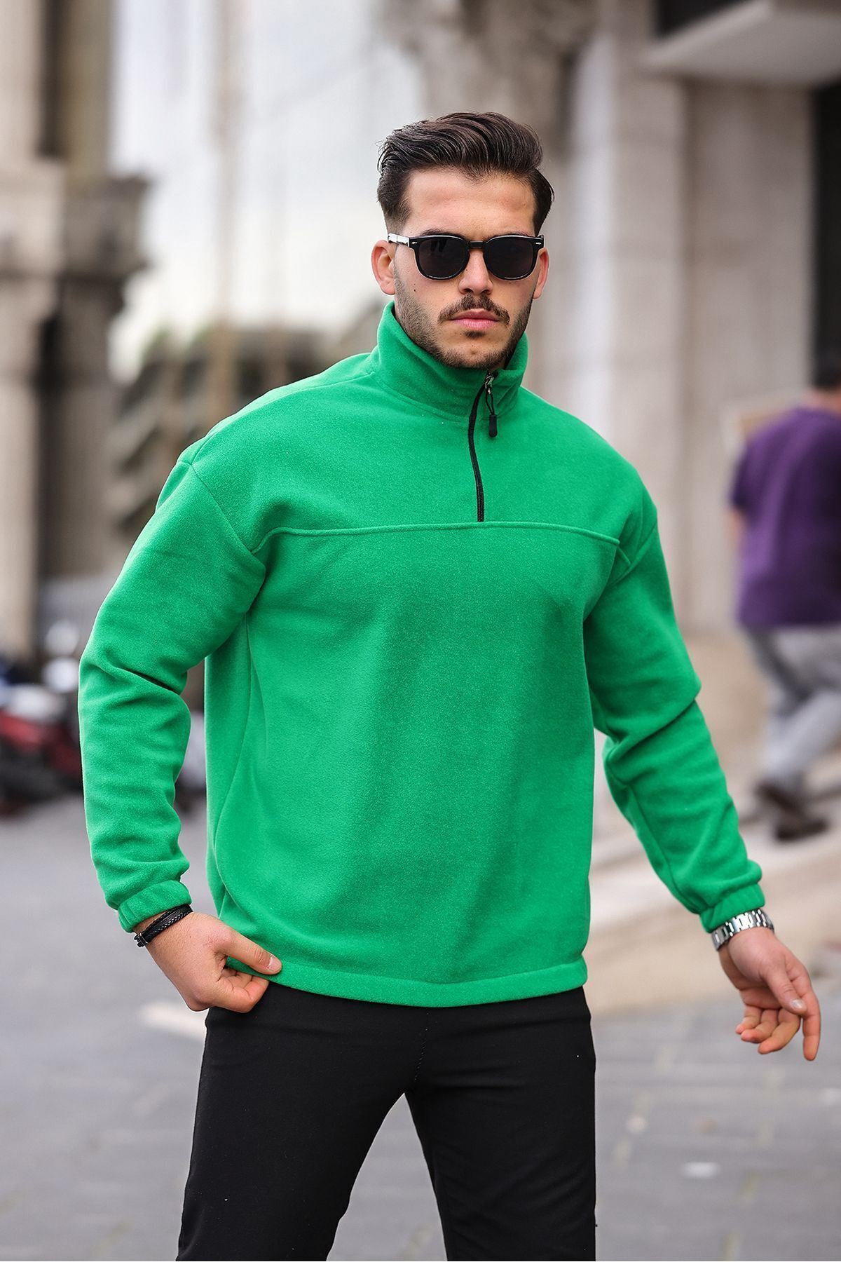 Yarım Fermuarlı Polar Sweatshirt