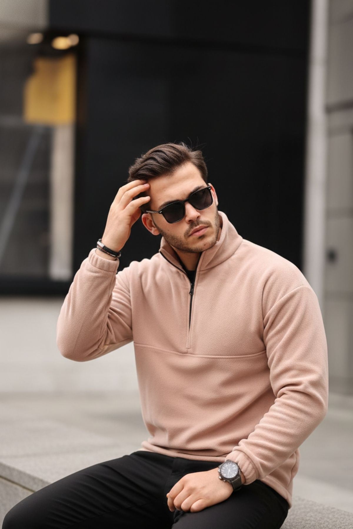 Yarım Fermuarlı Polar Sweatshirt