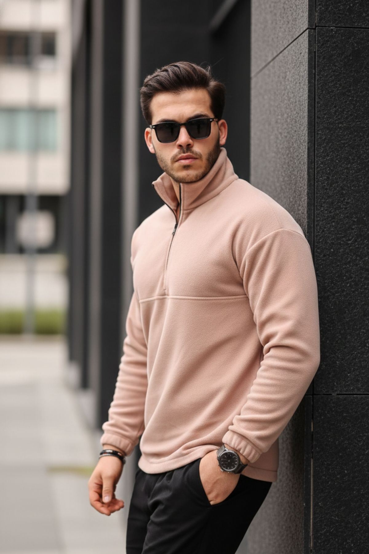 Yarım Fermuarlı Polar Sweatshirt