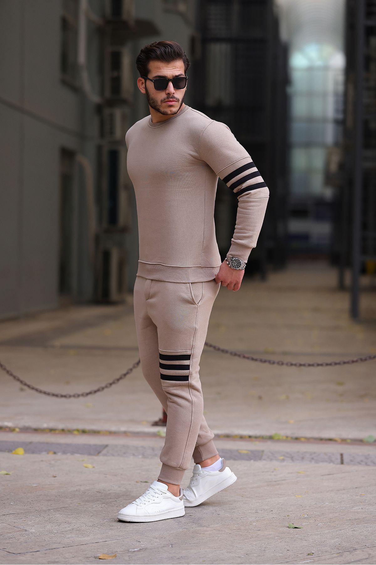 Droplu Üç İplik Eşofman Takımı