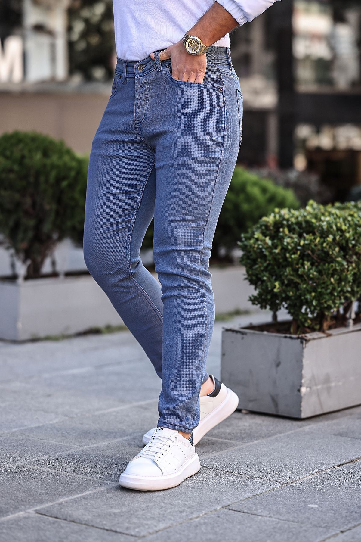 Slim Fit Likralı Erkek Kot Pantolon