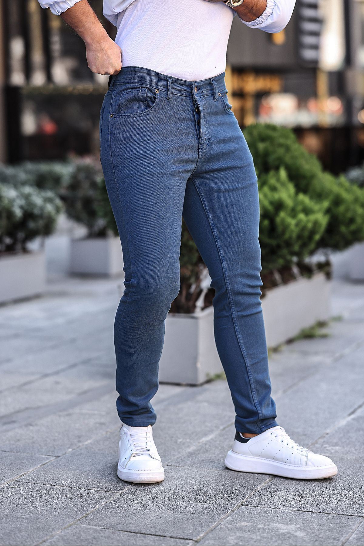 Slim Fit Likralı Erkek Kot Pantolon