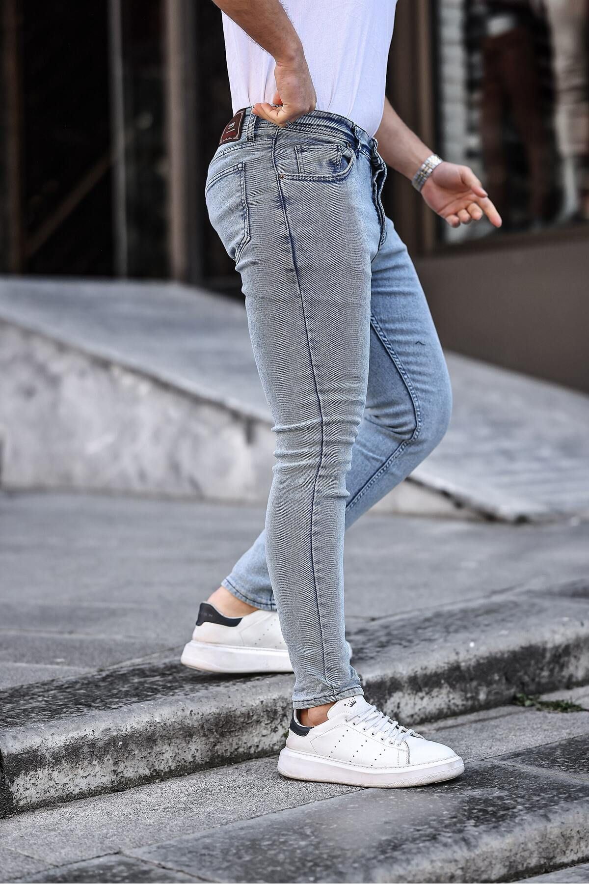 Slim Fit Likralı Erkek Kot Pantolon