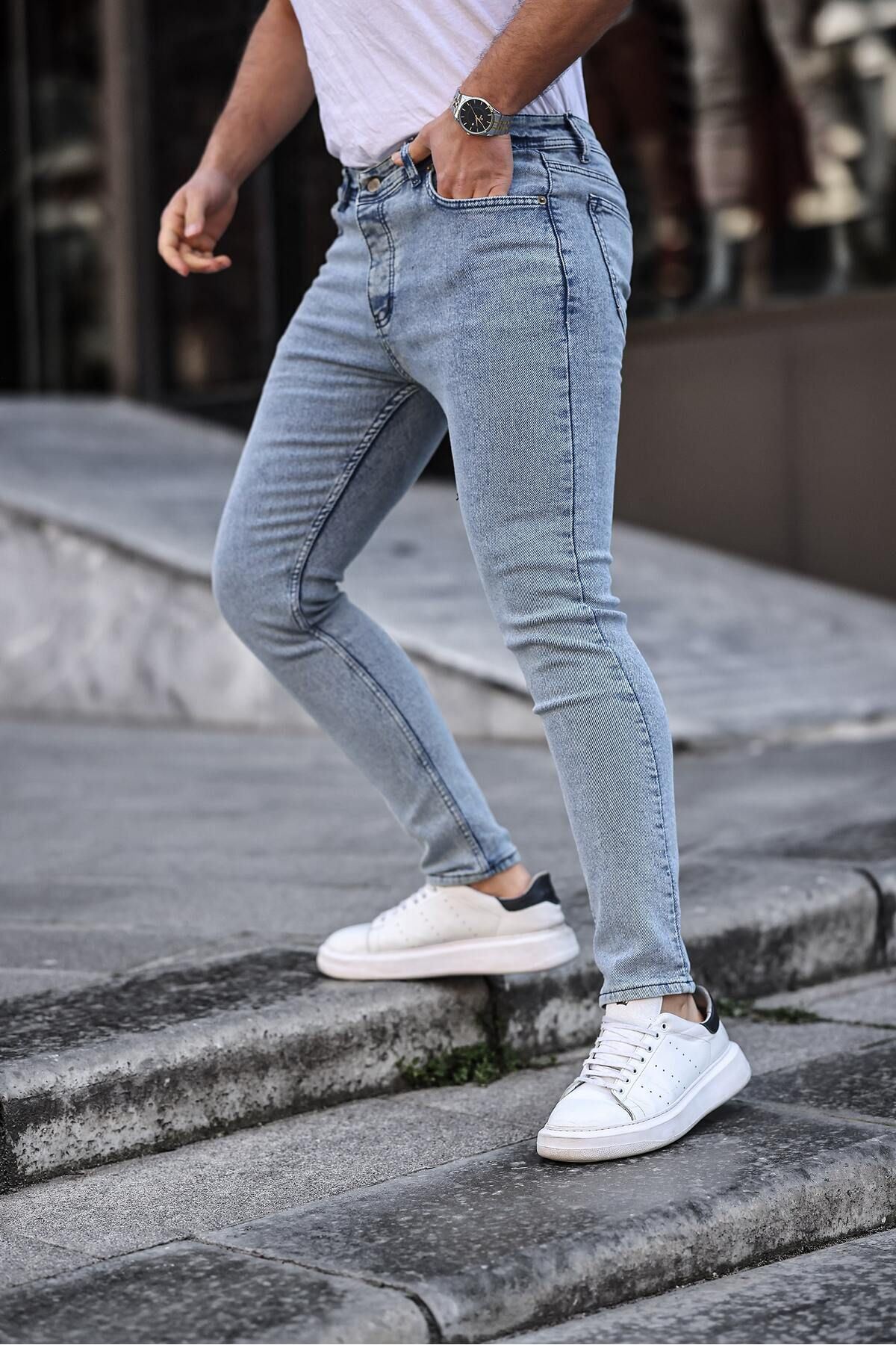 Slim Fit Likralı Erkek Kot Pantolon