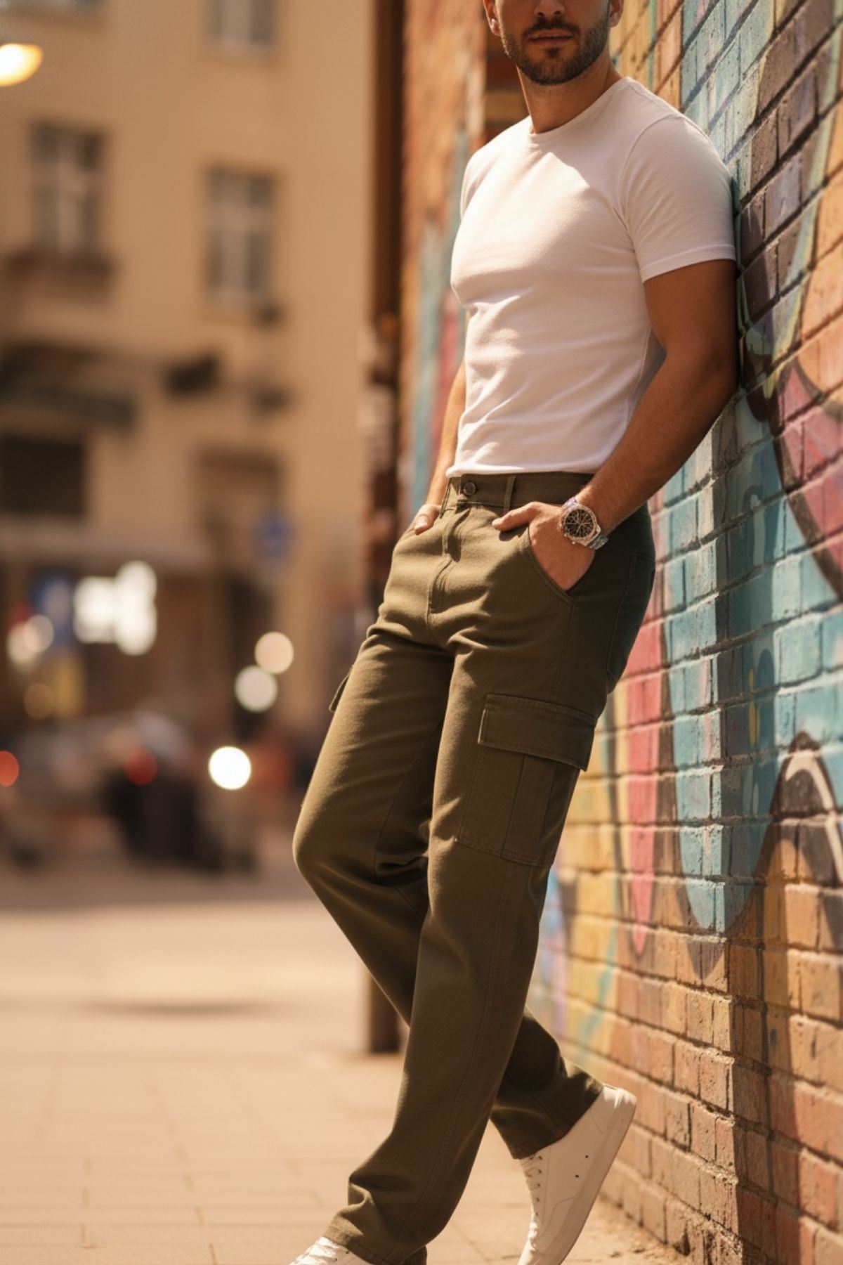 Erkek Kargo Cepli Baggy Pantolon