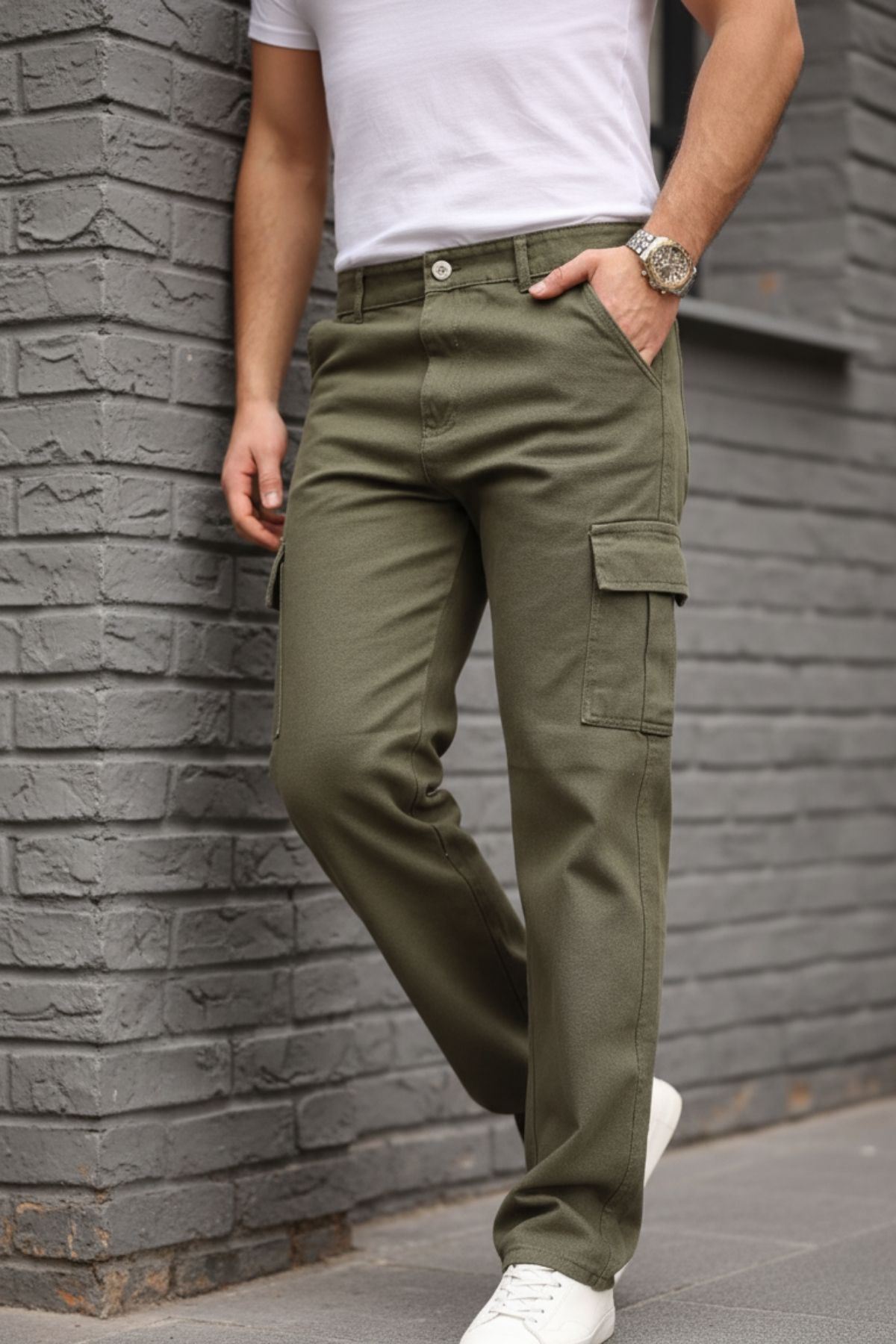 Erkek Kargo Cepli Baggy Pantolon