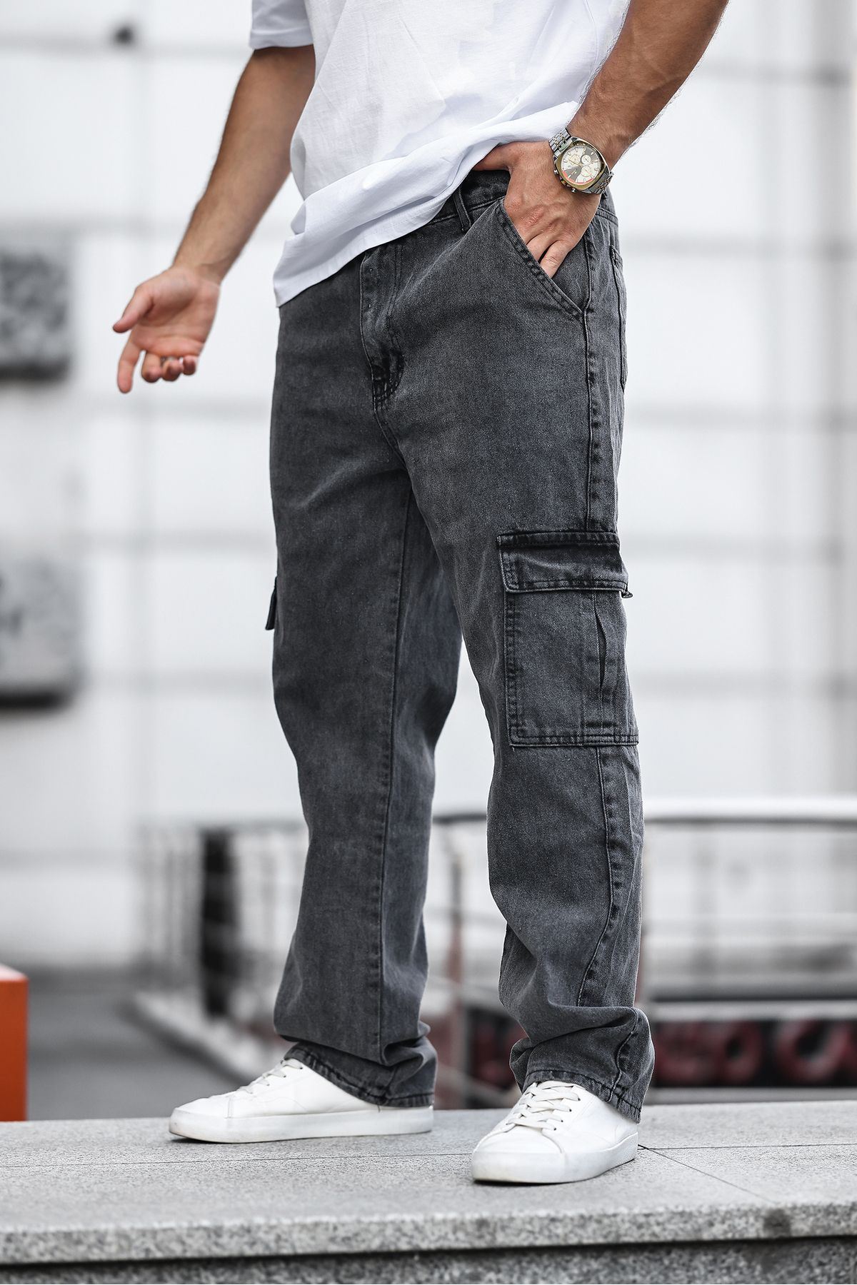 Erkek Kargo Cepli Baggy Pantolon