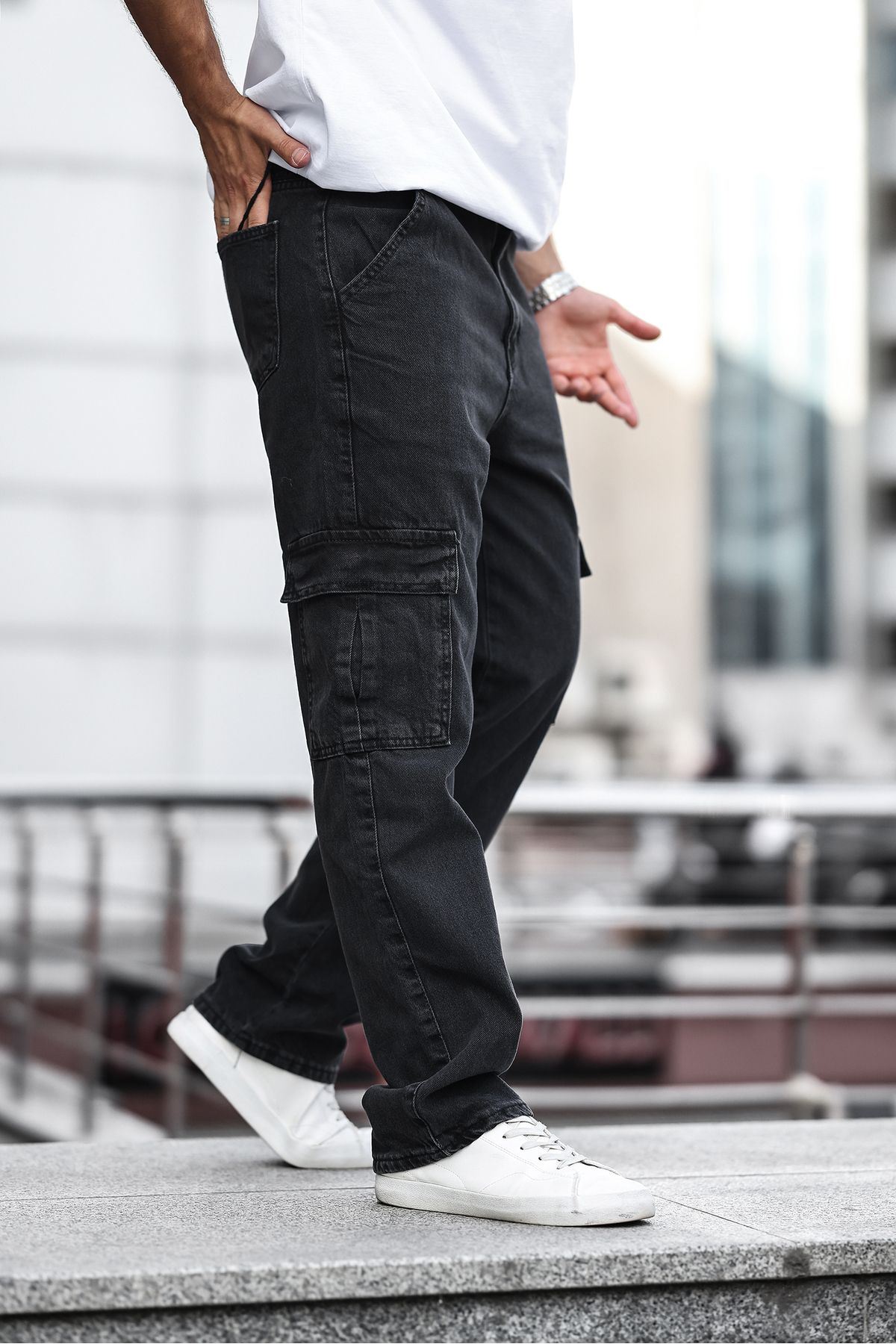 Erkek Kargo Cepli Baggy Pantolon