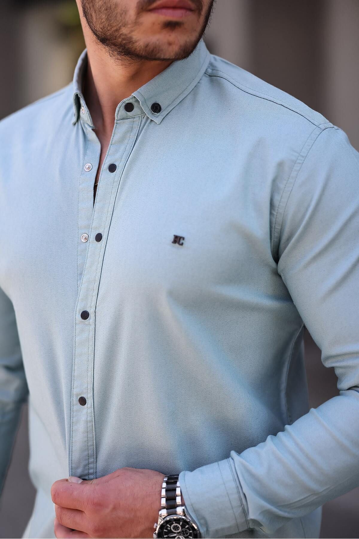 Çıtçıtlı Slim Fit Kot Gömlek