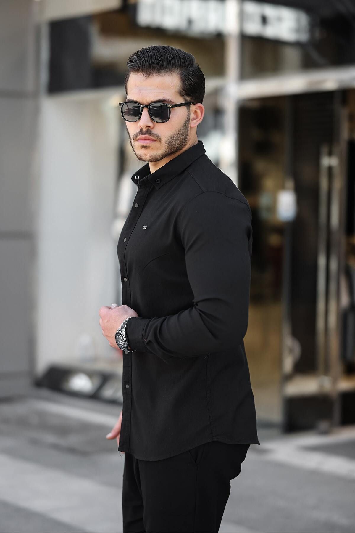 Çıtçıtlı Slim Fit Kot Gömlek