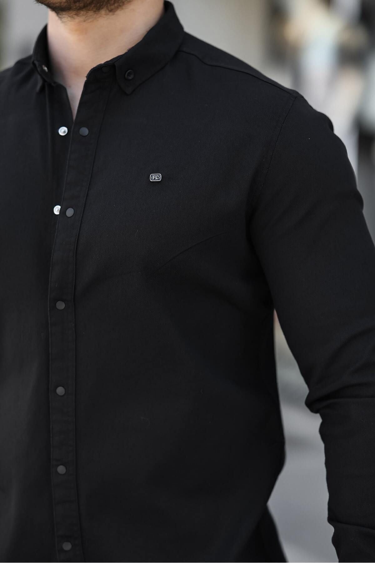 Çıtçıtlı Slim Fit Kot Gömlek