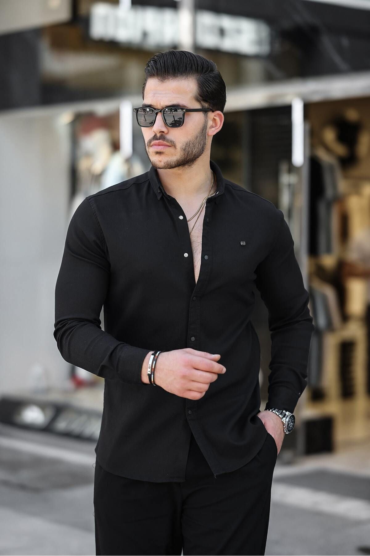 Çıtçıtlı Slim Fit Kot Gömlek