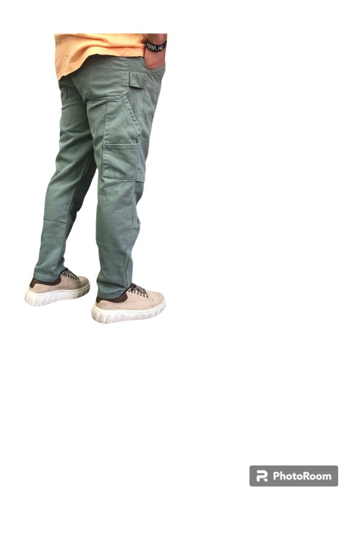 Erkek Kargo Cep Baggy Pantolon